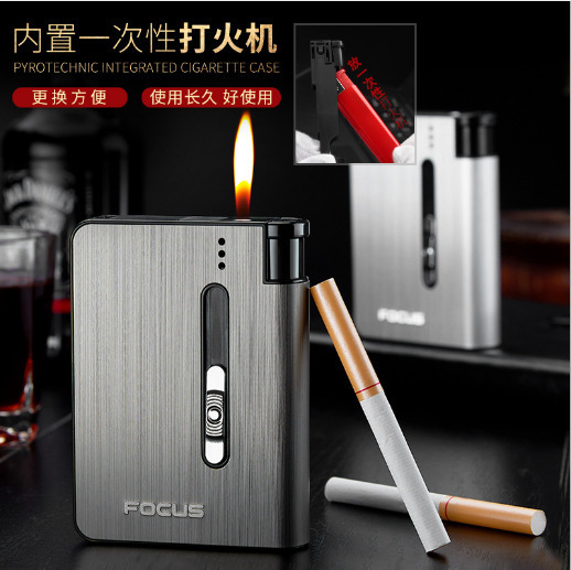 Focus YH026A10 Pack Automatic Bomb Fireworks Integrated Cigarette Box Portable Moisture-proof and Pressure-resistant Cigarette Box Lighter Focus YH026A10 Pack Automatic Bomb Fireworks Integrated Cigarette Box Portable Moisture-proof and Pressure-resistant Cigarette Box Lighter