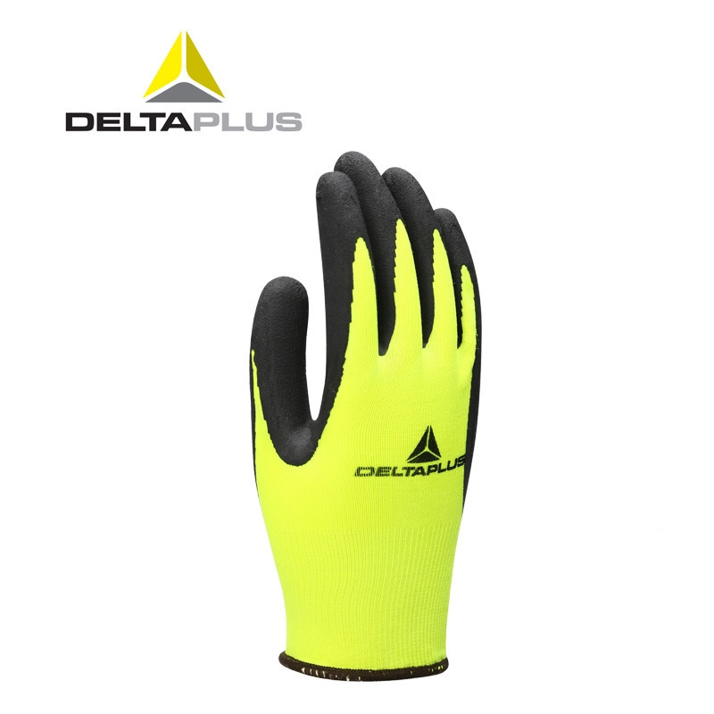 代尔塔 201810 耐磨防水双层PU涂层发泡浸塑棉纱针织精细操作手套