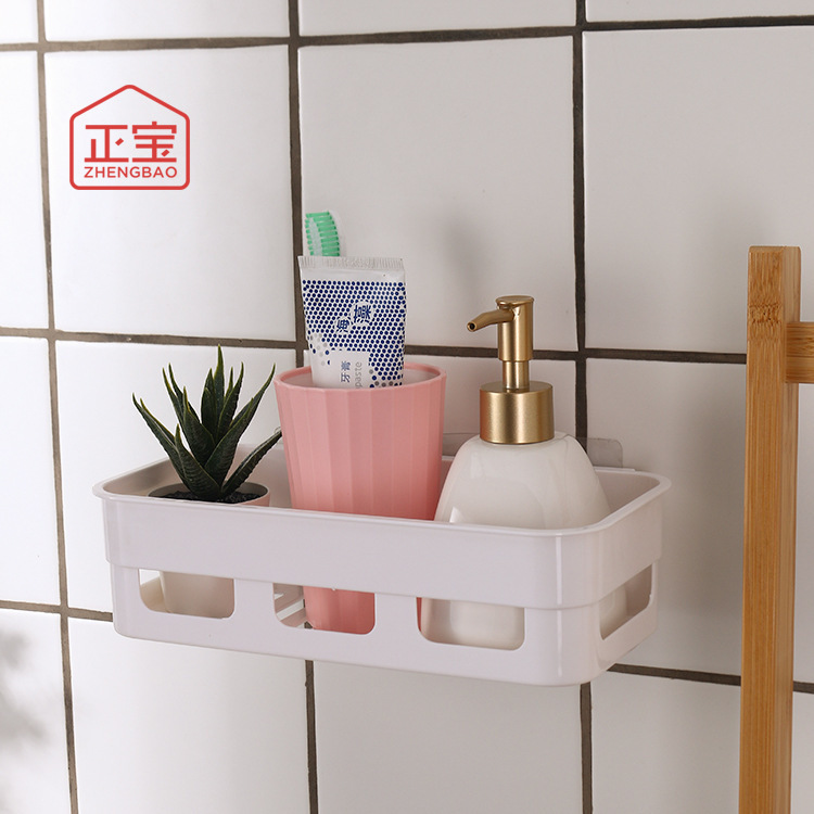 Punch-free bathroom storage rack plastic toilet washstand wall-mounted kitchen bathroom storage rack wholesale