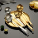 304 Stainless Steel Titanium Plated Gold Soup Spoon Hot Pot Spoon Soup Shell Leaky Porridge Spoon Leaky Spoon Cooking Spoon Custom logo