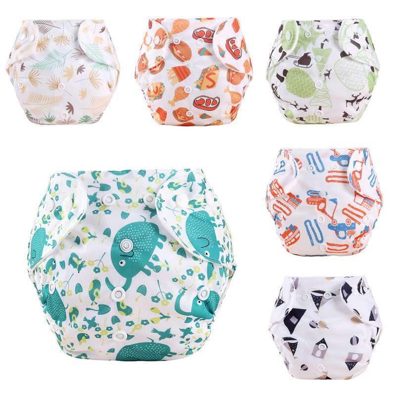2023 Four Seasons Thin Velvet Baby Waterproof Diaper Multi-Snap Button Adjustable Size Diaper Baby Diaper