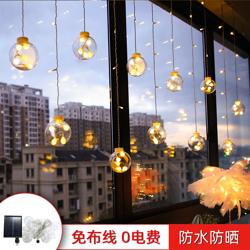 LED solar que desea bola Cadena de luz luces intermitentes luces de jardín luces decorativas de Navidad Internet celebridad habitación decoración dormitorio luces de colores