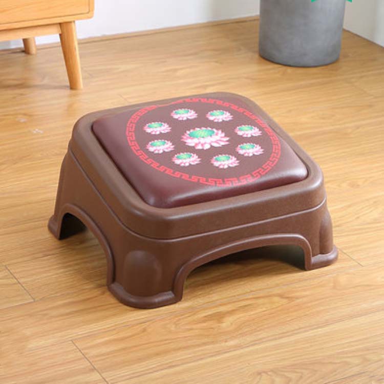Adoración de arrodillarse para orar, plástico de arrodillarse para orar, casera, adorando a Buda, orando en forma de loto, taburete bajo, templo ancestral cuadrado