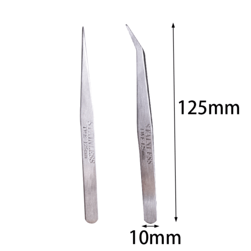 125mm stainless steel straight tweezers, elbow tweezers (small tweezers)