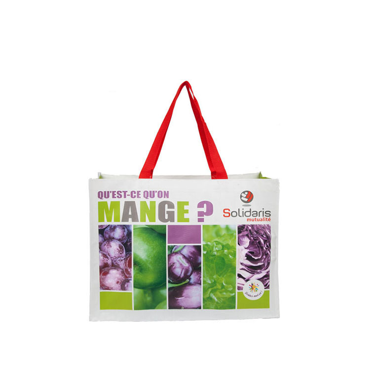 批发pp编织袋编制手提彩印覆膜超市环保pp编织购物袋印logo