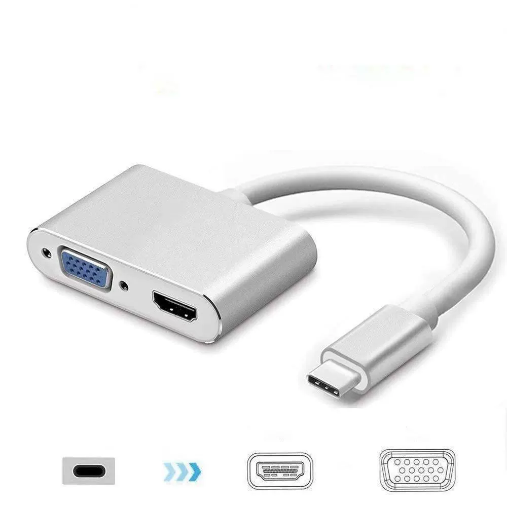 Type-C к HDMI VGA двухвходной USB3.1 к VGA ротор HDMI конвертер поддерживает 4K