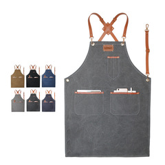 Cross-border new style apron custom logo dining unisex fashionable cotton thick wear-resistant men's belt work apron