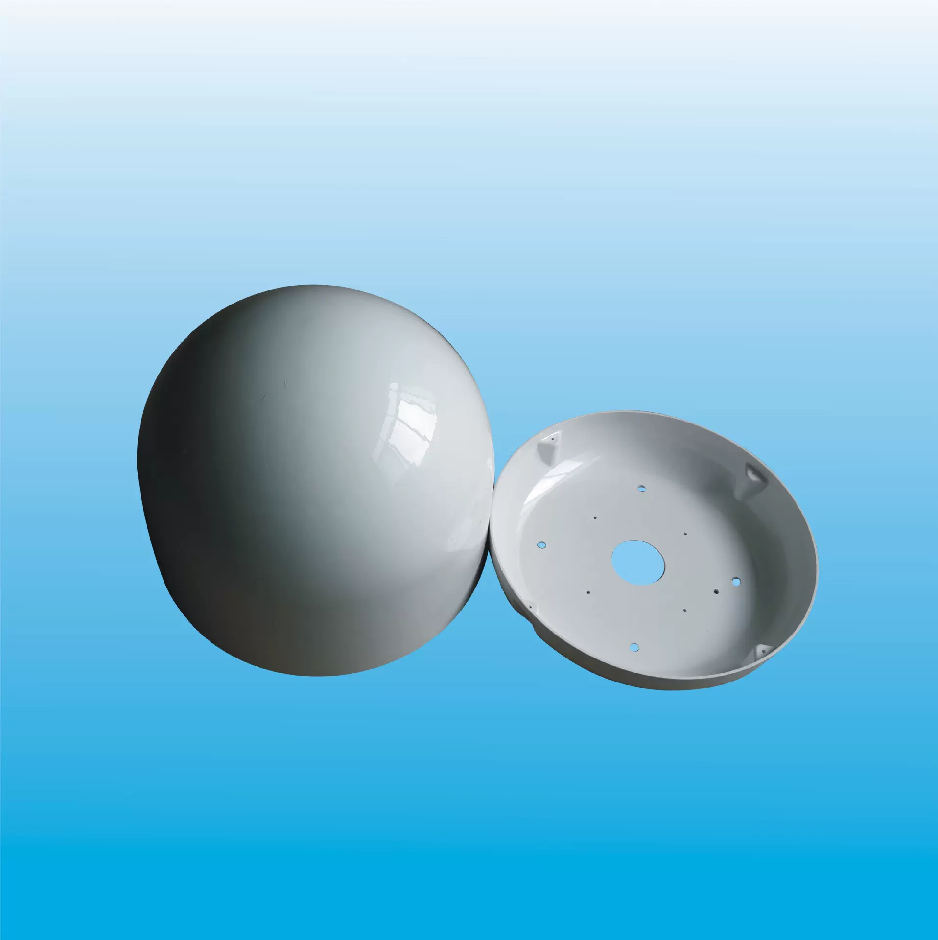 船载天线罩吸塑加工车载天线罩吸塑加工半球形白色厚片天线罩吸塑