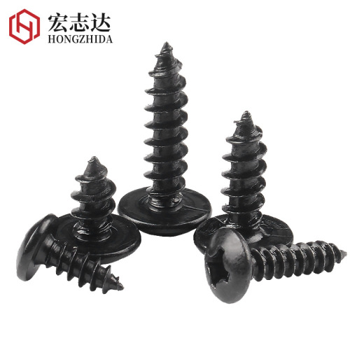 Black cross large flat head self-tapping screws TA wholesale umbrella head self-tapping screws electronic fasteners M3M3.5M4