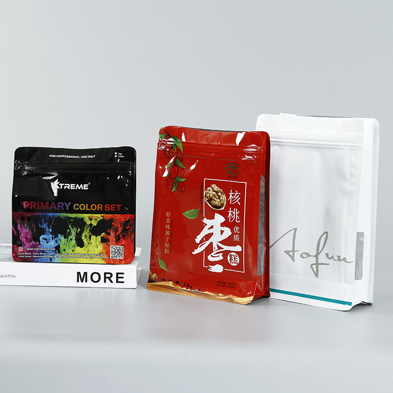 休闲食品包装袋定制坚果铝箔零食磨砂自封拉链糖果袋开窗自立袋