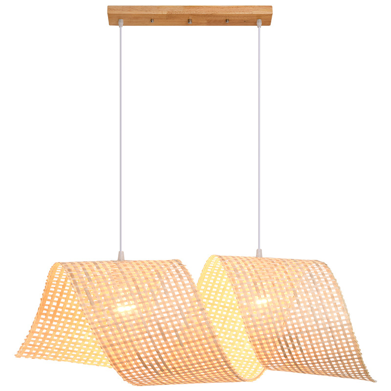 Lámpara de bambú de estilo chino lámpara de sala de té zen japonés B & B restaurante lámpara de bambú pastoral estilo retro lámpara de restaurante de olla caliente