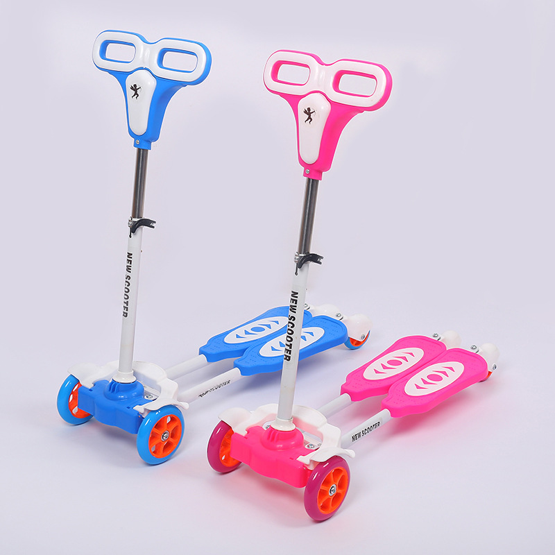 Milantu four-wheel frog children's scooter baby frog scissors vitality car four-wheel adjustable swing stroller