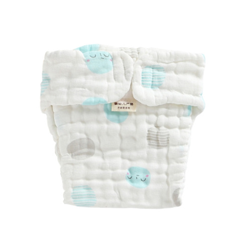 Wholesale multi-layer cotton gauze integrated diaper pants, washable breathable baby and infant diaper fabric for newborns