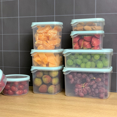 冰箱塑料收纳盒密封保鲜盒塑料 塑料便当盒饭盒干货密封盒食品盒