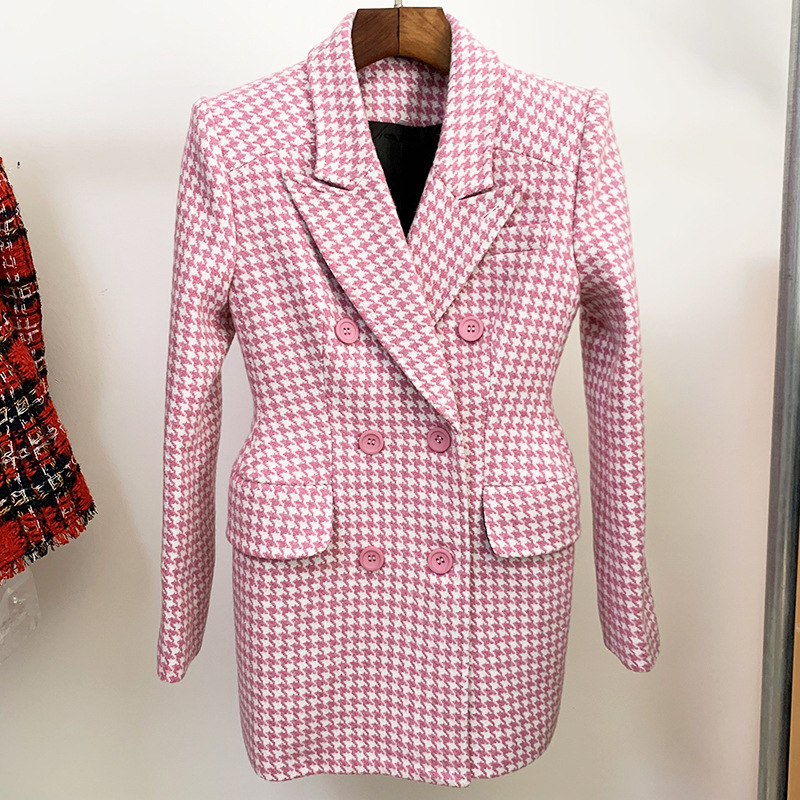 Houndstooth Peak Lapel Coat - @theestylishp