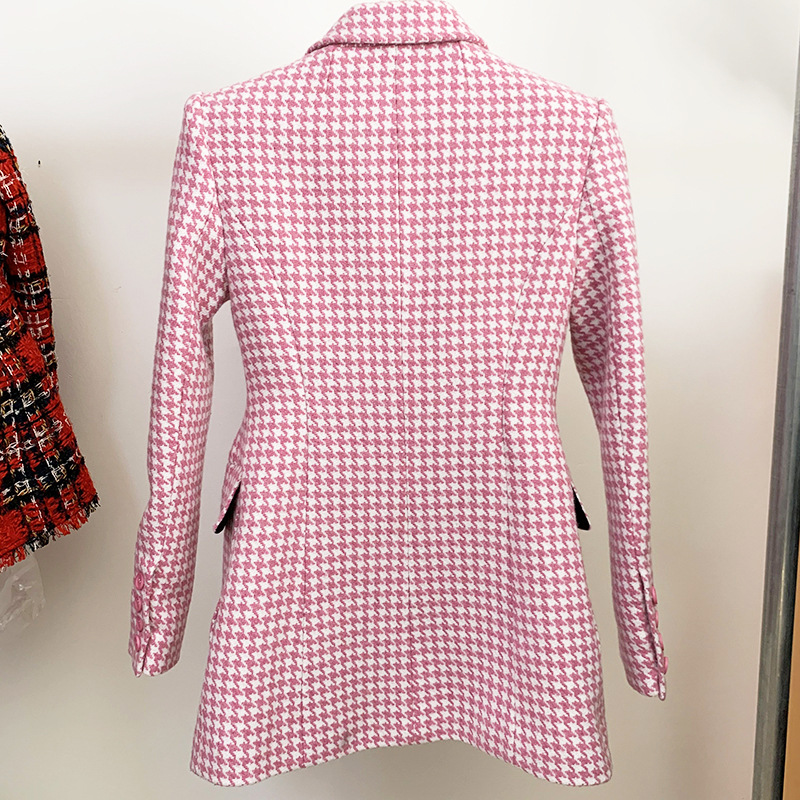 Houndstooth Peak Lapel Coat - @theestylishp