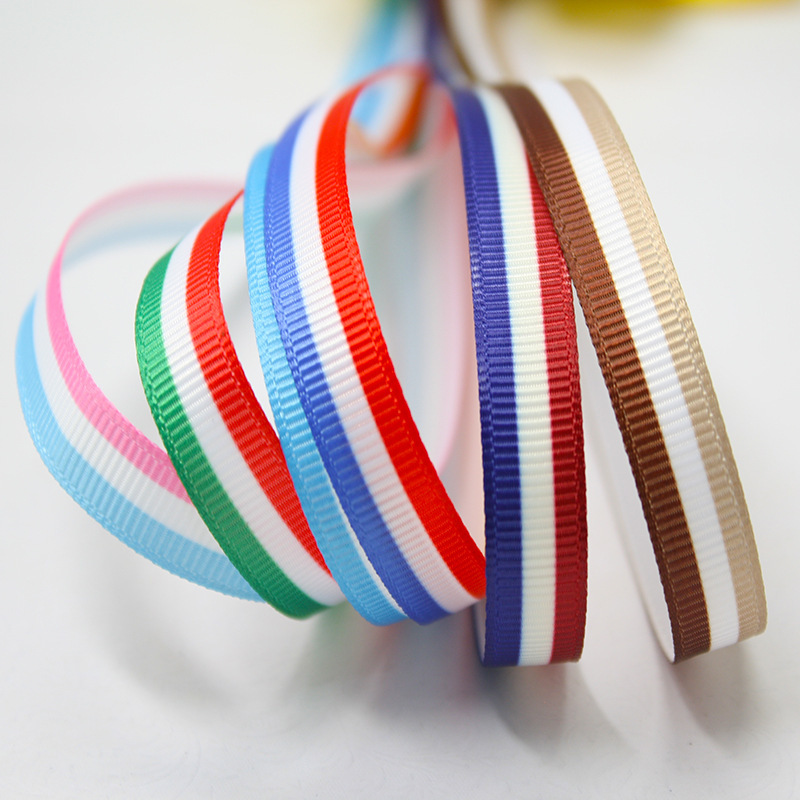 Yao Ming cinta de tres colores a rayas cinta de impresión cinta DIY ropa accesorios textiles accesorios para el cabello decoración 6 colores