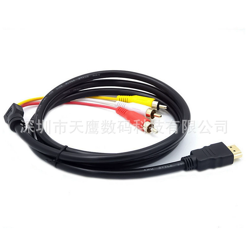 HDMI к цветному 3RCA кабелюHDMI к AV вращающийся красный и белый+ винтовой соединительный комплект