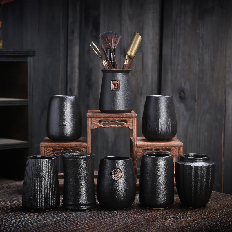 Ceramic Tea Ceremony Six Gentlemen Kung Fu Tea Set Accessories Ebony Solid Wood Set Tea Maker Tea Needle Discount Wholesale