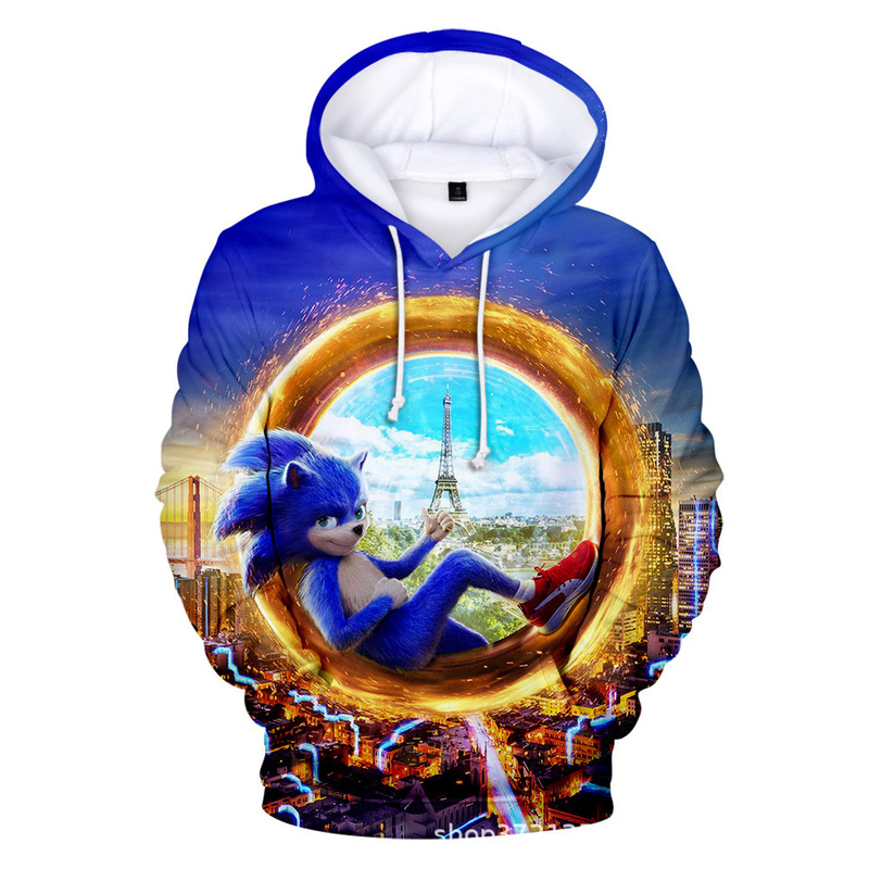 2020 Cross-border New Hoodie European and American Movie Sonic the Hedgehog 3D Printed Casual Hooded Sweater 2020 Cross-border New Hoodie European and American Movie Sonic the Hedgehog 3D Printed Casual Hooded Sweater