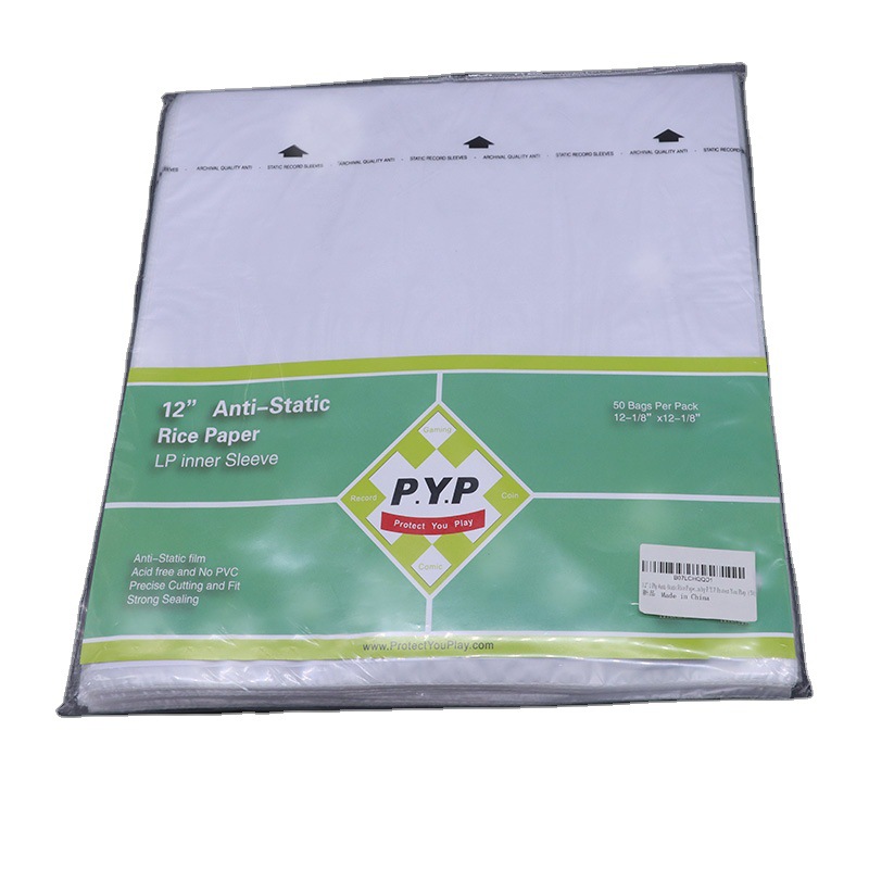 12-pulgadas LP vinilo bolsa de vinilo sobre bolsa protectora a prueba de polvo electrostática eliminación de impresión de tres capas bolsa de almacenamiento al por mayor