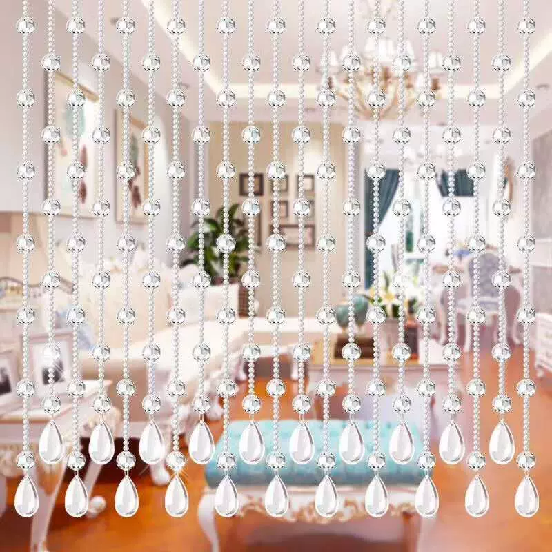 订做水晶珠帘门帘隔断装饰玄关客厅卧室卫生间过道挂帘拱形白水晶