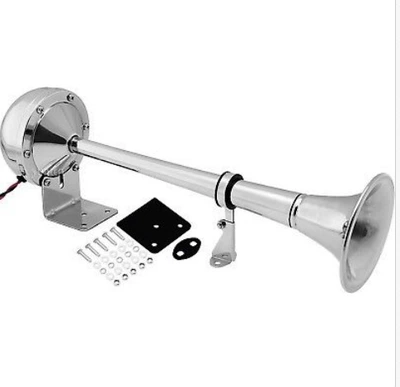 [Back of One Piece] High-Quality Double-Tube Car, Single-Tube Stainless Steel Horn, Electric Boat Horn That Will Not Rust (Car horn/tweeter) - single-tube
