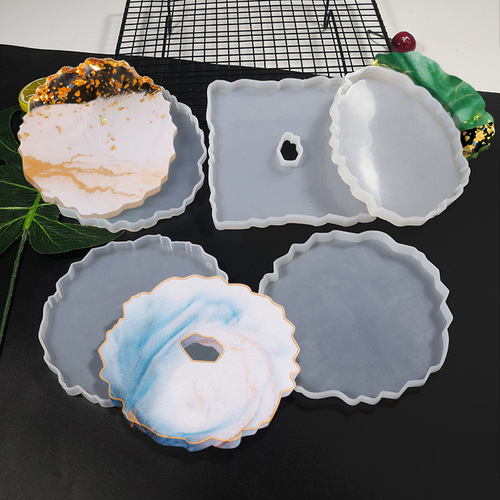 Sanxin Coaster Silicone Mold Irregular Table DIY Creative Handmade Mirror Epoxy Crystal Grinding Tool