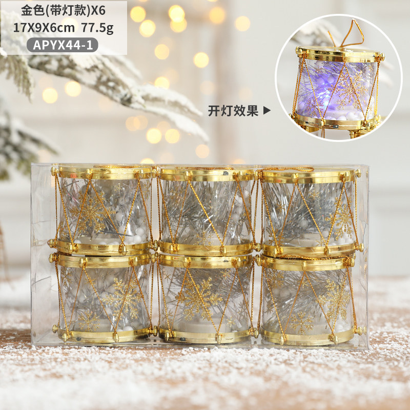 Hong Kong Heng Navidad tambor decoración suministros plástico tambor Navidad colgante Navidad regalo lugar diseño props