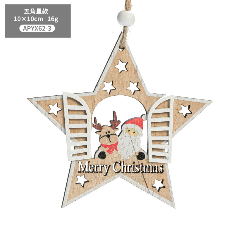 Hong Kong Heng decoraciones de Navidad árbol de Navidad colgante pintado de madera Santa Claus foto marco decoración colgante pequeño regalo