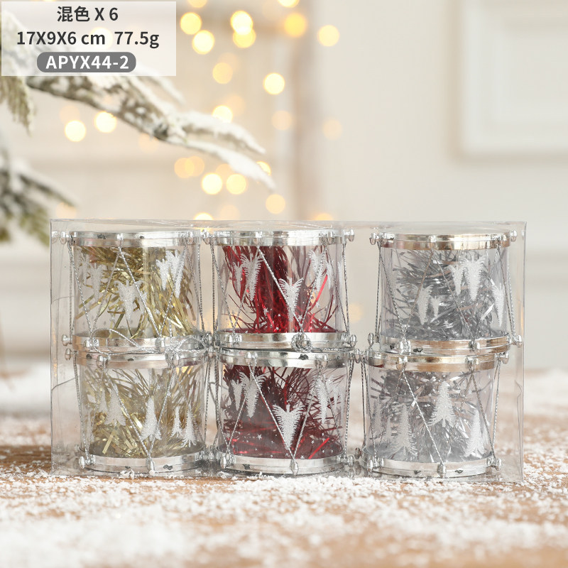 Hong Kong Heng Navidad tambor decoración suministros plástico tambor Navidad colgante Navidad regalo lugar diseño props