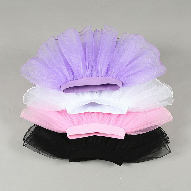 Children's Dancing Skirt Half-length Mesh Skirt Four-layer Tutu Ballet White Skirt Six-day Performance Dancing Skirt
