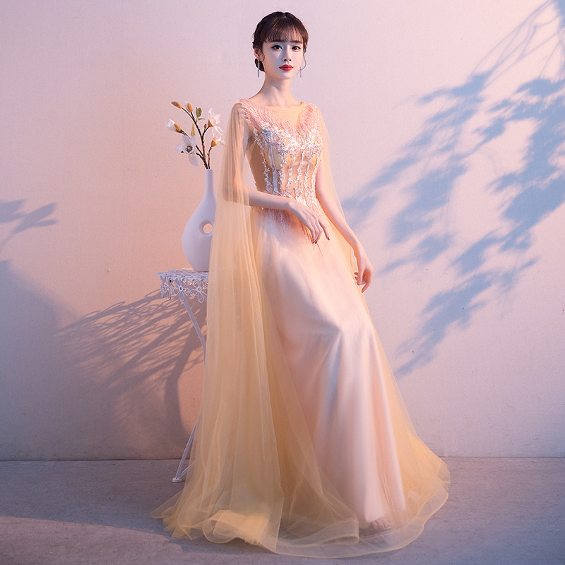 Evening Dress for Women 2026 New Style Banquet Elegant Long Gown Ethereal Solo Performance Chorus Host Queen of Presence