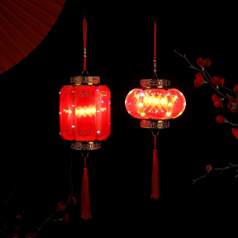 Hong Kong amor primavera Festival linterna luminosa portátil rojo caminar linterna LED pequeño palacio lámpara colgante Año Nuevo decoración suministros