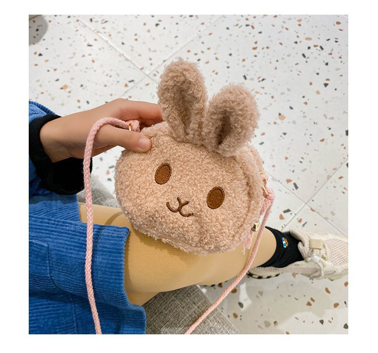 2022 nuevo conejito de peluche de los niños bolsa de mensajero coreano lindo niñas bolso de hombro niño monedero