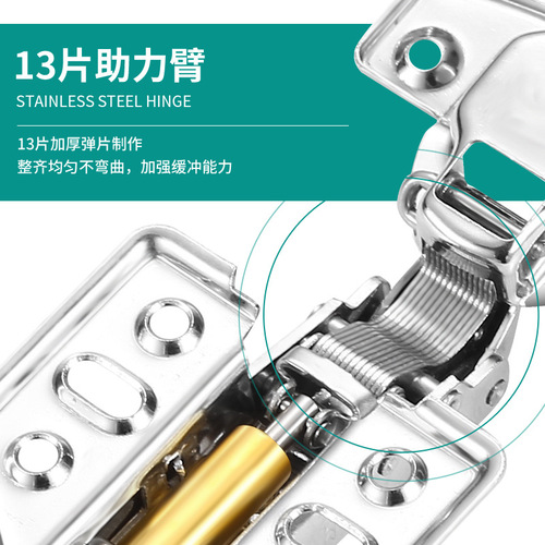 Stainless steel 304 hinge damping buffer cabinet door wardrobe cabinet door hydraulic spring hinge door hinge wholesale