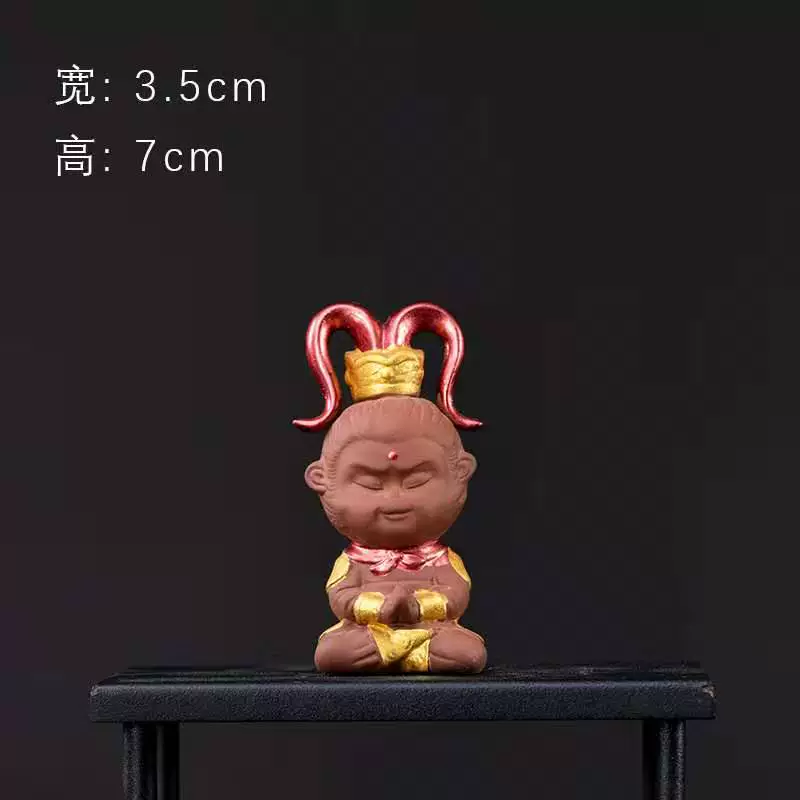 Qitian Dasheng Sun Wukong's ornament fish tank landscaping purple sand tea pets aquatic rockery bonsai car tea pet