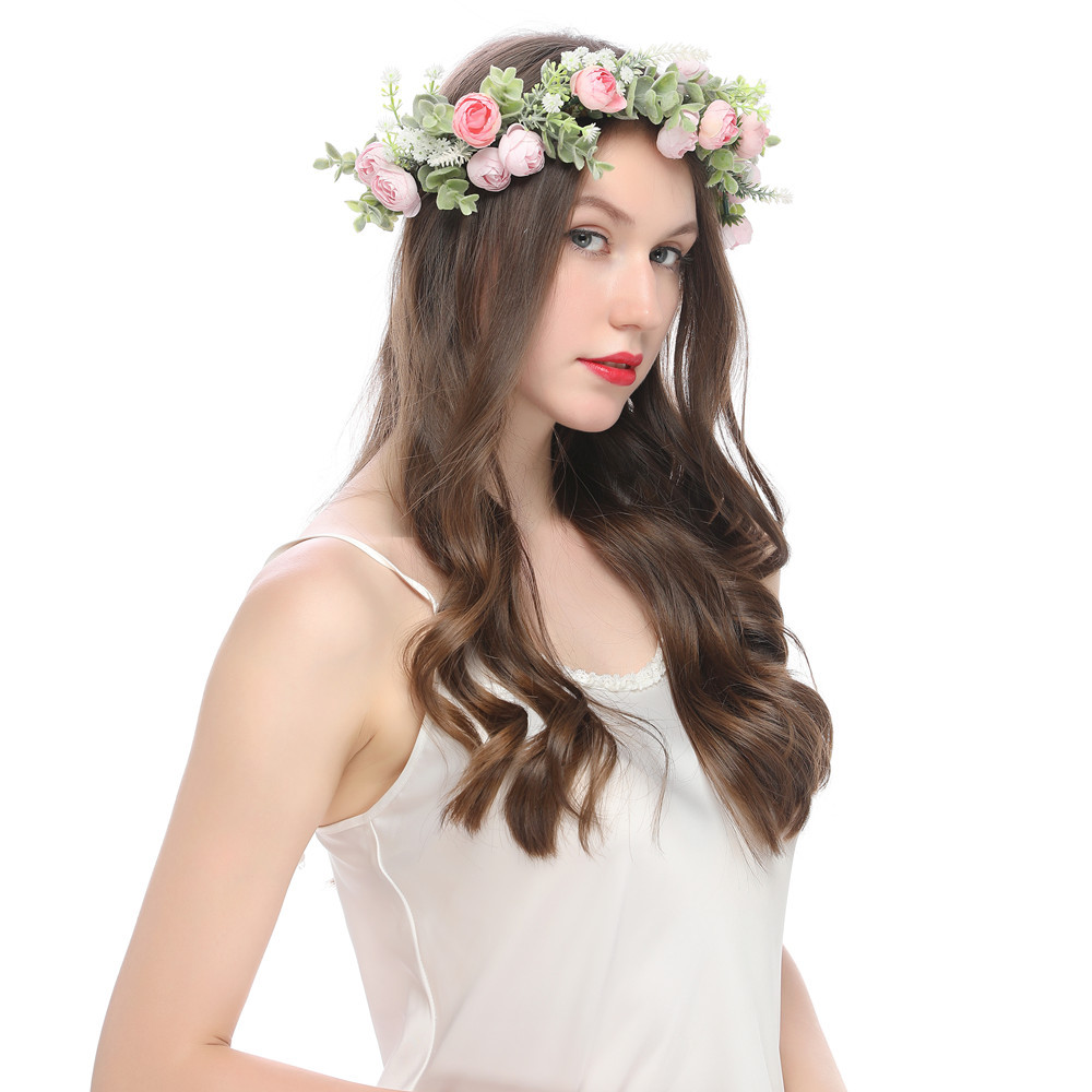 Mori tocado nupcial guirnalda de flores tocado playa vacaciones guirnalda diadema accesorios para el cabello de Europa y América