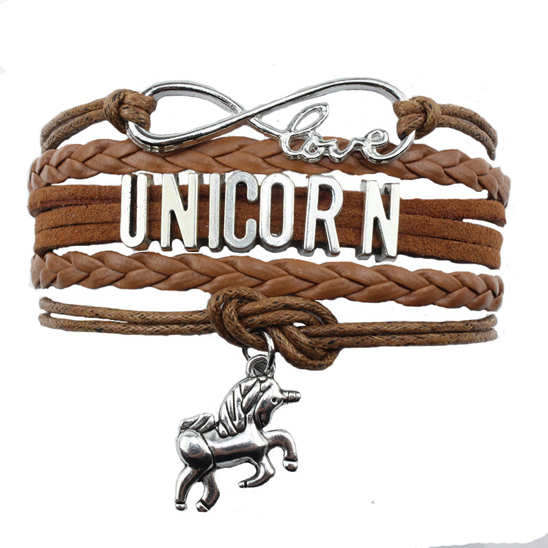 Amazon diy hand woven UNICORN Pegasus bracelet UNICORN pendant letter bracelet