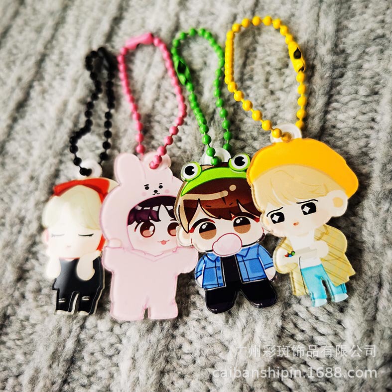 South Korea BT21 same style imitation bullet Youth League keychain bag pendant creative BTS stationery bag ornaments