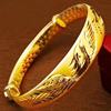 Gold bracelet, round glossy starry sky, wholesale, dragon and phoenix