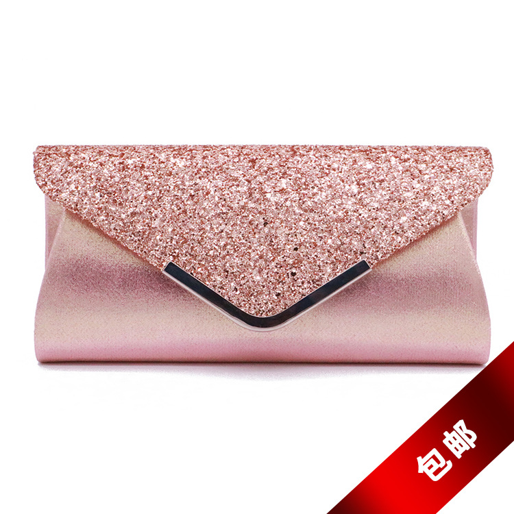 厂家直供2024春季新款欧美时尚PU亮片女包手拿包化妆包晚宴包-128