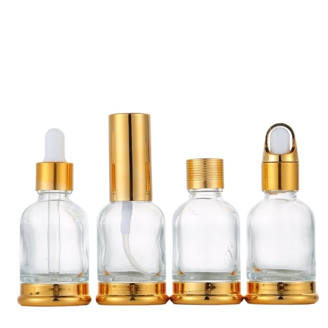 现货20ml30ml50ml底托瓶透明空瓶精油滴管瓶按压瓶喷雾香水分装瓶