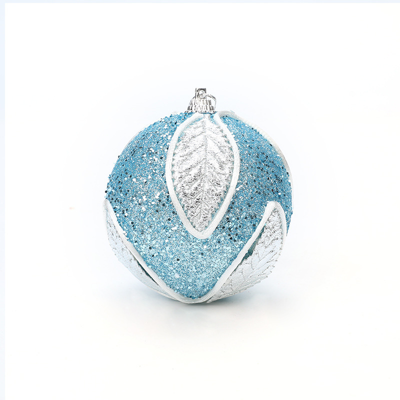 Decoraciones navideñas 8cm hojas rosadas de alta gama Bola de Navidad árbol de Navidad bola de espuma colgante decorativo paquete único