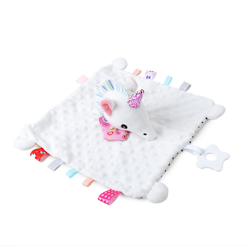 bbsky Baby Cartoon Animal Soothing Towel Baby Soothing Toy Soothing Towel Character Towel Hug Toy