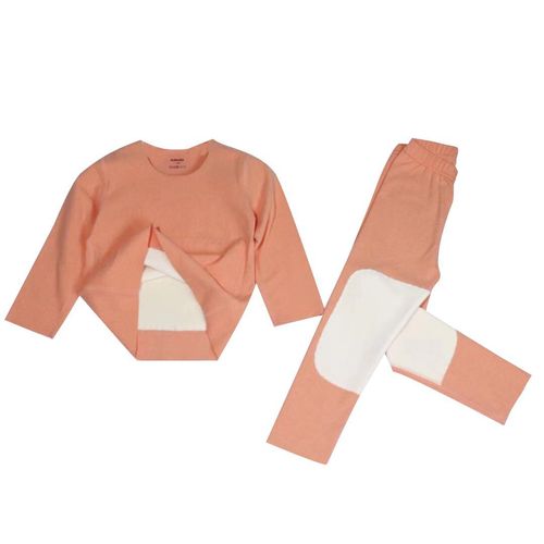 Thickened thermal underwear, parent-child wear, constant temperature patch, autumn clothes and long trousers for boys and girls, home clothes, autumn clothes and long trousers, two-piece set