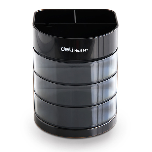 Deli Multifunctional Pen Holder Office Business Plastic Pen Holder Pen Holder Desktop Ornament Student Office Pen Bucket Creative