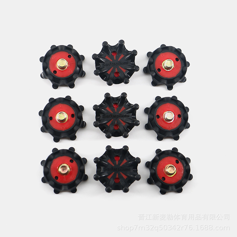 Factory Direct cross-border hot sale golf spikes screws black and red golf equipment golf supplies