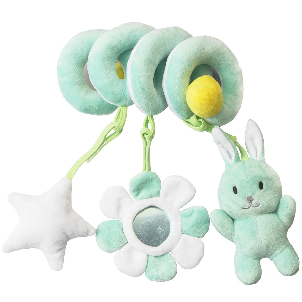 Sonajero colgante de color liso para cuna de recién nacido de 0 a 1 año, divertido espejo, juguete de peluche relajante para bebé, venta al por mayor transfronteriza.