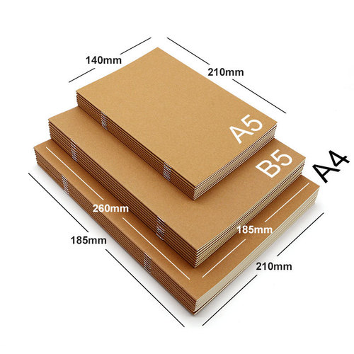 a5 notebook customized student homework notebook wholesale kraft paper soft cover notebook custom cover can print logo 